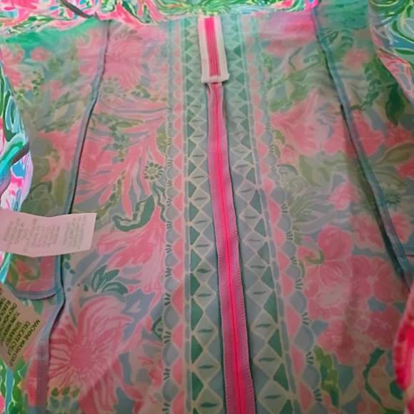 Lilly Pulitzer Vibrant Pink and Green Tropical Midi Dress - Picture 8 of 9